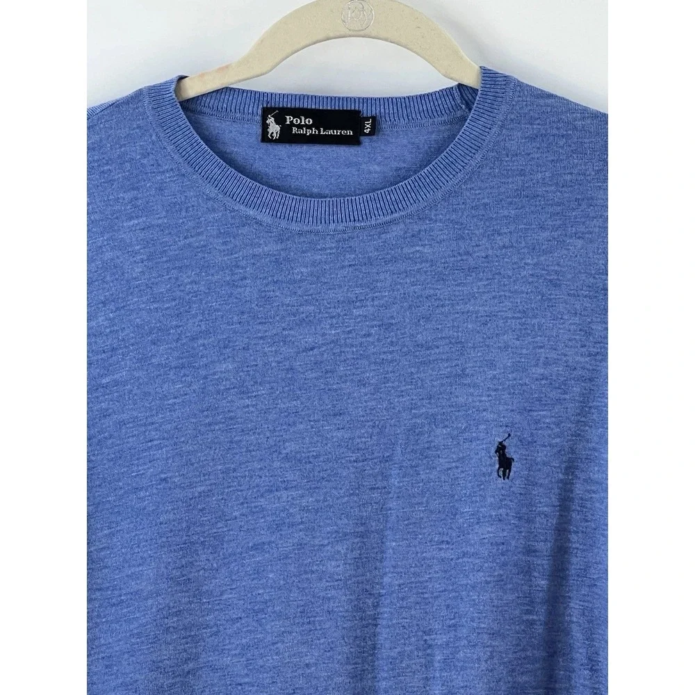 Polo Ralph Lauren Old Money Crewneck Sweater Mens 4XL Blue Wool Cashmere Preppy